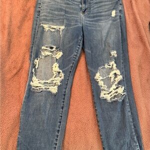 Distressed Blue Jeans